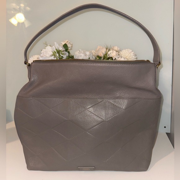 Fossil Handbags - FOSSIL GRAY SHOULDER BAG